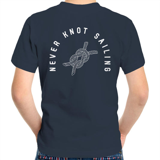 Never Knot Sailing Kids Tee - Navy